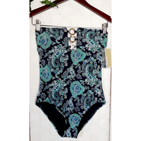 MICHAEL Michael Kors Bandeau Paisley Swimsuit - Picture 15 of 16